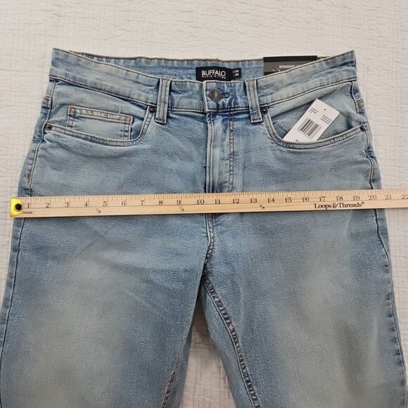 Buffalo David Bitton Straight Six Jeans Men's 34x30 Light Wash NWT Stretch NEW - Picture 15 of 16